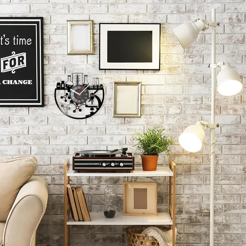 Miniatura 8 de Reloj de pared químico de 12 pulgadas, reloj de pared silencioso de cuarzo sin tictac, funciona con pilas, moderno, decorativo, química, analógico