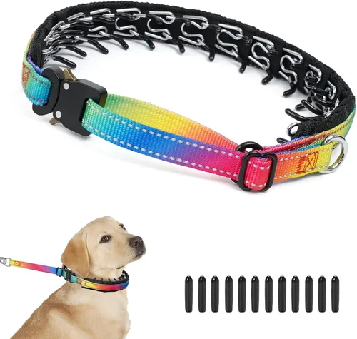 Collar Martingale para perro, collar de entrenamiento para caminar sin tirones, collar táctico ajustable con hebilla de metal resistente, collar