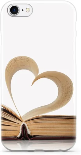 Miniatura 19 de Inspired Cases - Compatible con iPhone XR - Funda protectora con textura 3D para Apple iPhone XR - Página de corazón - Amante de los libros