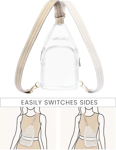 Miniatura 5 de HULISEN Bolso bandolera transparente para eventos de estadio, bolso transparente para mujeres, bolso cruzado aprobado por estadios para fanáticos
