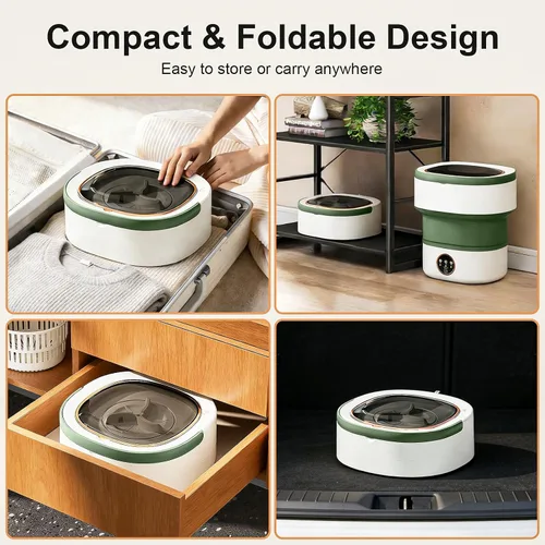 Miniatura 4 de Portable Washing Machine - 20L Mini Foldable Washer with Spin Basket, 3 Cleaning Modes & Deep Cleaning for Small Clothes, Collapsible Laundry for