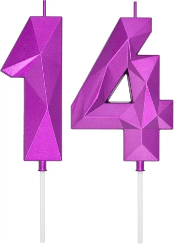 Miniatura 216 de DERVENTA Velas de cumpleaños con números grandes, 3D, color rosa, 3.7 pulgadas, decoración para tartas de fiesta, 1 pieza (número 3 rosa)