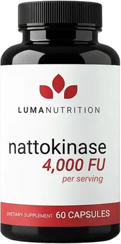 Luma Nutrition Suplemento de Nattokinase - Natto 4000 FU por porción, soporte premium para la salud del corazón - Vegano y sin gluten - 60 cápsulas