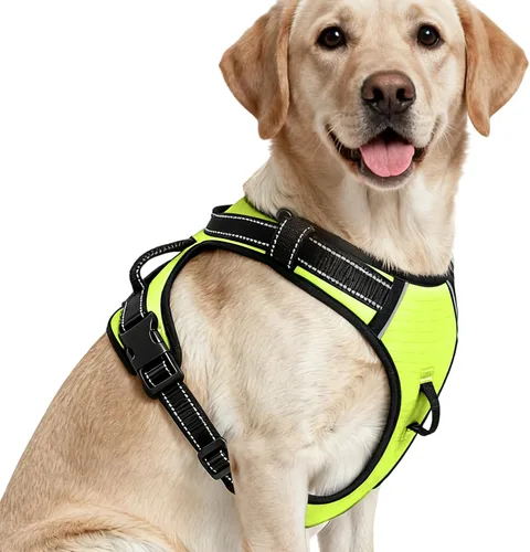 Miniatura 52 de Arnés para perro sin tirones, chaleco reflectante ajustable y acolchado para mascotas con asa de fácil control, fácil de llevar con nudo elegante