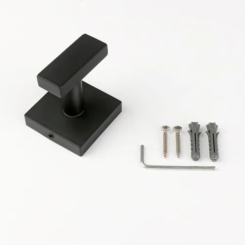 Miniatura 7 de 2 ganchos para toallas de baño, accesorios de baño para montaje en pared, para una sola capa y gancho para bata, acero inoxidable SUS304, cuadrado