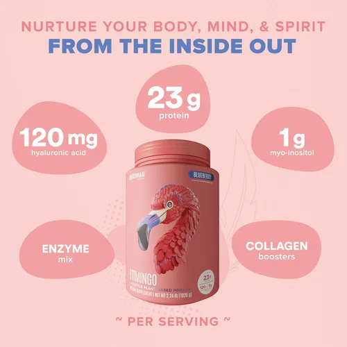 Miniatura 4 de BIRDMAN Fitmingo Proteína vegana en polvo con inositol, potenciadores de colágeno, ácido hialurónico y vitaminas Bajo en carbohidratos, sin