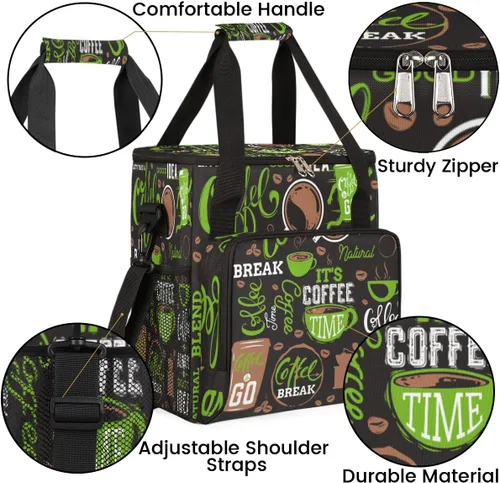 Miniatura 6 de Bolso de Transporte para Cafetera de Café Verde Compatible con Keurig K-Mini o K-Mini Plus Estuche de Viaje para Cafetera Portátil de Porción AA