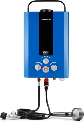 Miniatura 16 de GASLAND Calentador de agua portátil sin tanque de propano de 6L 1.58GPM con bomba y colador de tubo giratorio de 1/2 pulgadas