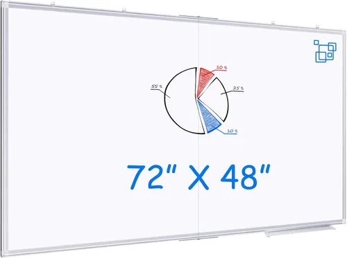 Miniatura 13 de Pizarra blanca magnética de borrado en seco para pared, 48 x 46 pulgadas (4 pies x 3 pies), pizarra blanca portátil plegable con una bandeja larga