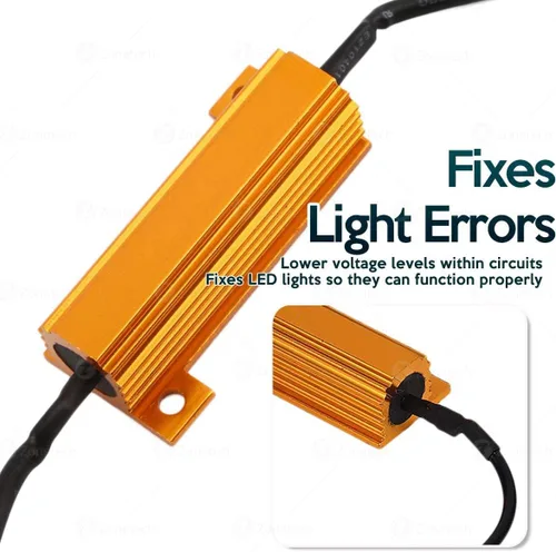 Miniatura 3 de ZONETECH Resistencias de carga LED de 50 W y 6 ohmios – 4 resistencias de carga LED de alta calidad para luces direccionales LED o luces LED