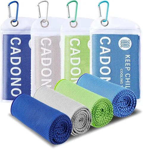 Miniatura 16 de Paquete de 4 toallas refrescantes (40 x 12 pulgadas), toalla de frío suave y transpirable, toalla de hielo, toalla de microfibra para yoga