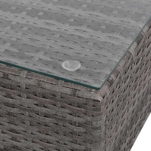 Miniatura 7 de Ensemble de Salon de Jardin Modulaire 12 Pièces Gris y Rotin Synthétique PE Résistant aux Intempéries Pour Terrasse, Balcon et Jardin con Coussins