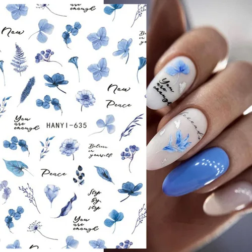 Miniatura 2 de Calcomanías de arte de uñas de flores, calcomanías de uñas de mariposa con encanto, calcomanías de uñas de primavera y verano, calcomanías de uñas