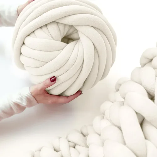 Miniatura 8 de Hilo para tejer con los brazos para hilo grueso, ganchillo tubular gigante para hacer mantas DIY, tejido a mano con nudos trenzados, manta lavable
