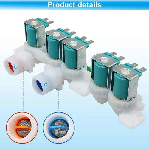 Miniatura 6 de DC97-15459G - Conjunto de válvula de entrada de agua para lavadora Samsung, reemplaza AP5623056 PS4220861 EAP4220861 3276197 WA45H7000AW WA48H7400AW