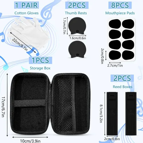 Miniatura 3 de Boao - Kit de limpieza de clarinete de 23 piezas, set de accesorios todo en uno con hisopo, cajas de cañas, grasa de corcho y reposapulgares, kit