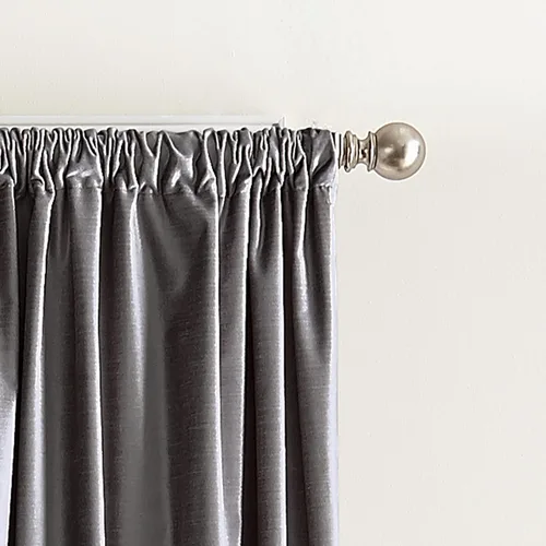Miniatura 4 de Cortinas DKNY Modernas con Nudos de Terciopelo Forrado, Paneles Pares, 108", Carbón Gris antracita