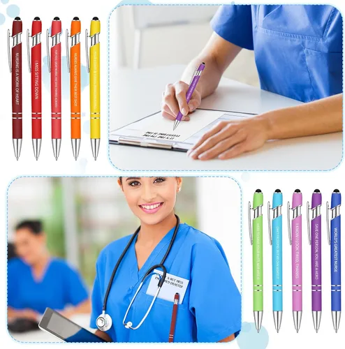 Miniatura 6 de Geyee 24 notas adhesivas divertidas para enfermeras con divertidos bolígrafos de 3 x 4 pulgadas, bloc de notas con refranes para compañeros