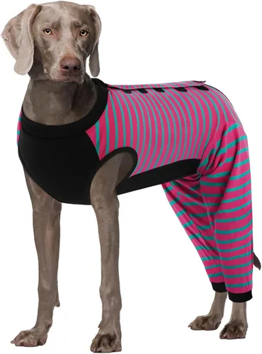 Miniatura 22 de Kuoser Traje de Cirugía para Perro Hembra Esterilización Macho Castración, Manga de Pierna de Perro para Dejar de Lamer Enterizo Suave para Perro