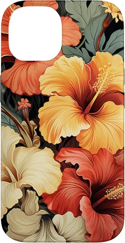 Miniatura 4 de Funda para iPhone 13 Pro Max con diseño tropical hawaiano amarillo rojo hibisco plumeria