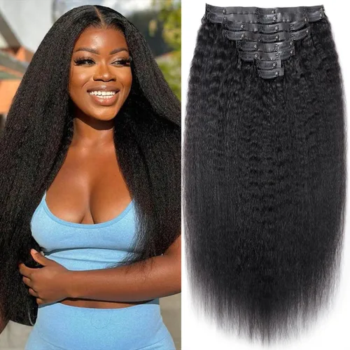 Miniatura 25 de Extensiones de cabello con clip de 12 pulgadas, rizado birmano, negro natural, extensiones de cabello con clip rizado birmano, cabello humano real