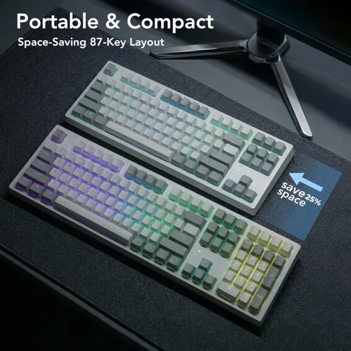 Miniatura 4 de TECWARE Phantom+ 87 Key RGB Mechanical Gaming Keyboard Wraith Brown, Red, Pink and Orange Switch Black, White and Gray