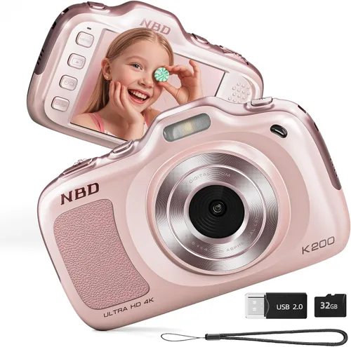 NBD Cámaras digitales de 64 MP para fotografía, cámara de punto y disparo 4K, cámaras de viaje compactas con zoom 16X, cámara de enfoque automático