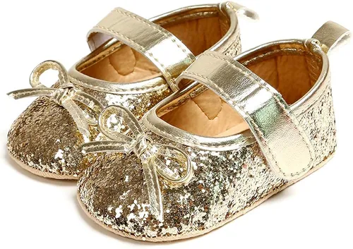 Miniatura 5 de Antheron Baby Girls Mary Jane Flats - Mocasines para bebé con suela suave, diseño floral brillante
