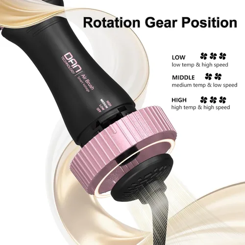 Miniatura 3 de DAN (100 V-240 V) Cepillo secador de pelo automático de doble voltaje, cepillo secador de pelo de viaje con adaptador de enchufe multifunción, mini