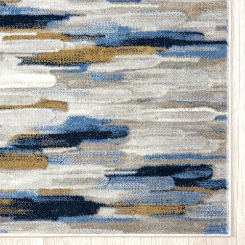 Miniatura 4 de Abani - Colección Porto - Alfombra de área - Diseño abstracto gris/azul - 4' x 6' - Fácil de limpiar - Duradera para niños y mascotas - Sin