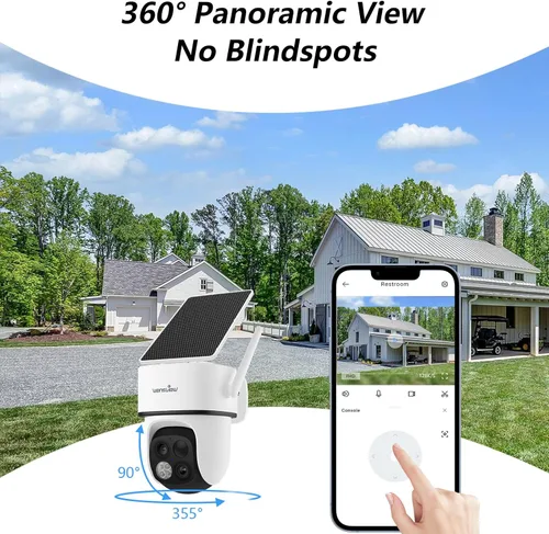 Miniatura 4 de Cámaras de seguridad inalámbricas para exteriores wansview - Cámaras de seguridad para el hogar de lente dual 2K, vista de 360°, alimentadas por