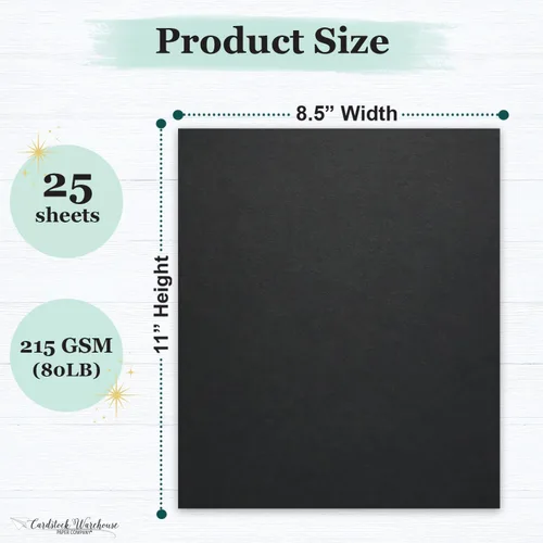 Miniatura 2 de Cardstock Warehouse Foundations Blacktop - 8.5 x 11 pulgadas - 80 libras / 7.58 oz/m², papel de cartulina 100% reciclado de alta calidad, 25 hojas