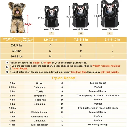 Miniatura 5 de WOYYHO Mochila transportadora para perros pequeños, mochila frontal ventilada para perros con bolsillos de almacenamiento, correas ajustables