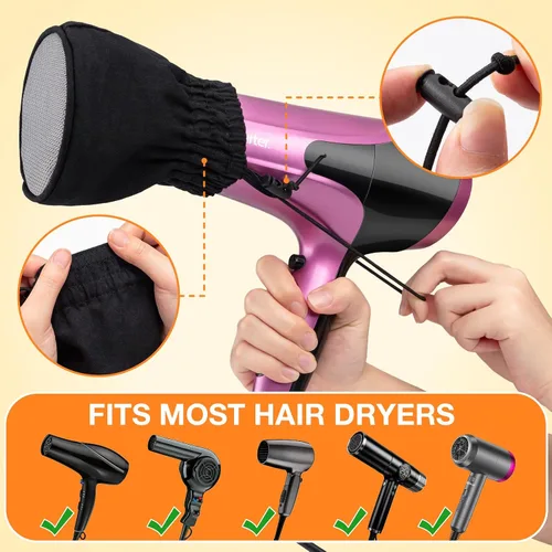 Miniatura 3 de Noverlife Difusor de secador de pelo, tapa difusora universal para secadora de pelo, accesorio de doble capa de nailon para secador de pelo, funda