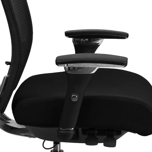Miniatura 8 de Flash Furniture HERCULES Series 24/7 Uso Intensivo 300 lb. Silla de oficina ergonómica multifunción de malla negra con deslizador de asiento