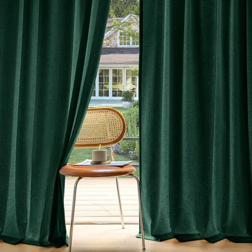 Miniatura 27 de MIULEE 2 paneles de cortinas de lino de privacidad que no se transparentan, cortinas filtrantes de luz, cortinas texturizadas con pestaña trasera