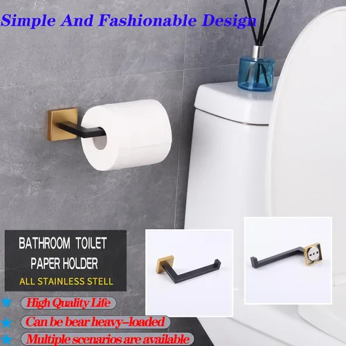 Miniatura 3 de GERZWY Soporte de papel higiénico de baño Dispensador de papel higiénico de acero inoxidable Soporte de rollo de pañuelos Soporte de pared