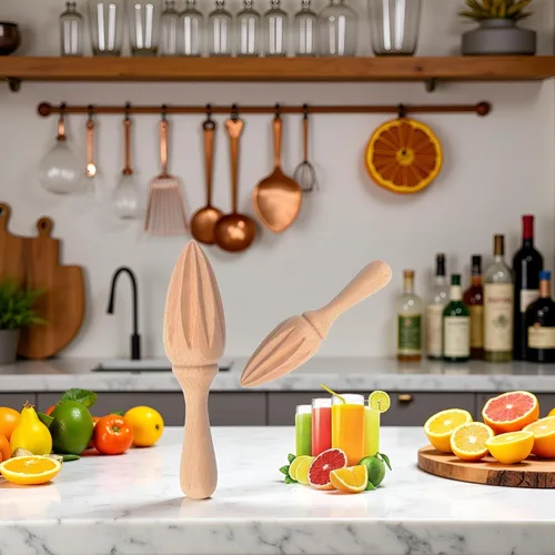 Miniatura 5 de Exprimidor de cítricos de madera – Escariador manual de mano de limón/naranja Herramienta exprimidora de frutas portátil para el hogar, cafetería