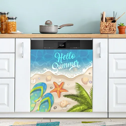 Miniatura 8 de Pintura al óleo azul amapola cubierta magnética para lavavajillas, flores de primavera, verano, floral, adhesivo magnético para lavavajillas