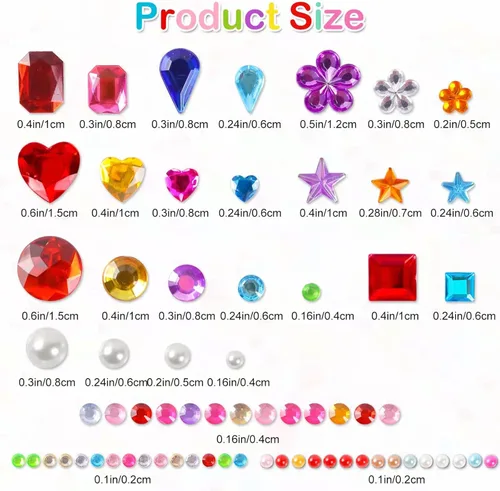 Miniatura 2 de MYDBUYSOME 2774 calcomanías de gemas para manualidades, autoadhesivas, diamantes de imitación para pegar, calcomanías acrílicas