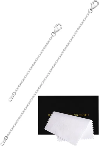 Miniatura 21 de Extensores de cadena dorada para collares, extensiones de pulsera de plata de ley, extensor de collar dorado para mujer, juego de 3 piezas, 1, 2, 3