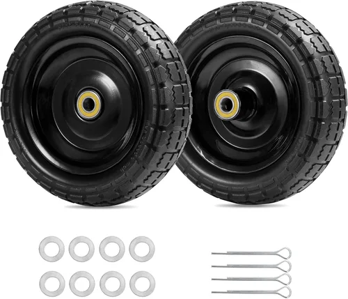 Ruedas para Carrito Gorila de 10" con Neumático Sólido y Sin Pinchazos 4.10/3.50-4 para Camión de Mano, Carretilla, Carretón de Jardín, Carro - 2