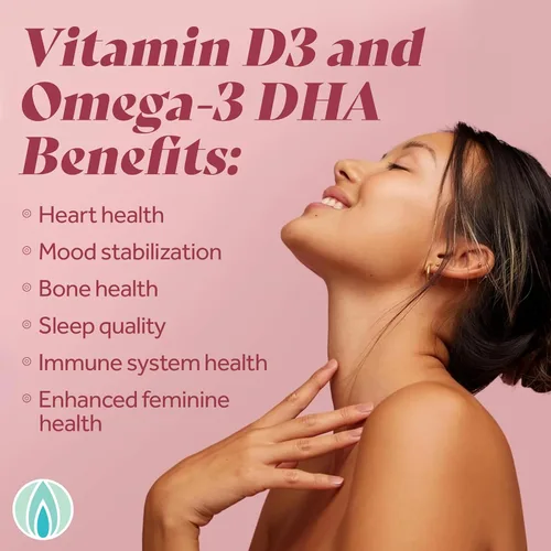 Miniatura 3 de Femininity Suave como la seda + recarga de 30 días para la sequedad vaginal (60 cápsulas blandas) – Mezcla de aceite de espino amarillo, vitamina D3