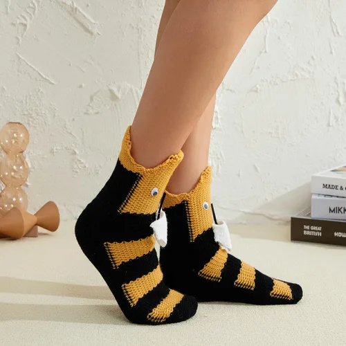 Miniatura 3 de Calcetines divertidos de animales para niños y adultos, calcetines de punto de tiburón de dibujos animados, calcetines de piso de animales