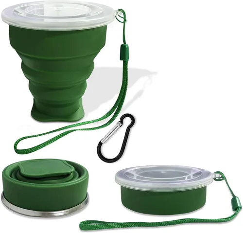 Miniatura 11 de Collapsible Cup - Silicone Foldable Cup-Expandable Folding Drinking Cup -Reusable Portable Mugs Cup For Travel, Camping, Hiking, Survival, Car