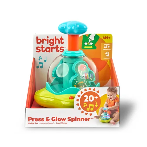 Miniatura 4 de Bright Starts Juguete giratorio, de presionar y brillar, de causa y efecto, musical para bebés, a partir de 6 meses+ Prensa y resplandor