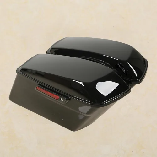 Miniatura 6 de Green-L Alforjas rígidas negro vívido con llaves de pestillo negro y forros compatibles con Harley Touring Road King Street Glide Electra Ultra