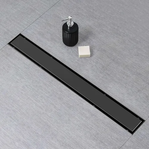 Miniatura 9 de SaniteModar Drenaje de ducha lineal de 48 pulgadas con inserción de azulejos Stealth y paneles 2 en 1 de acero inoxidable 304 cepillado pulido.