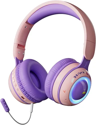 Miniatura 8 de Xmenha Auriculares inalámbricos para niños con micrófono para la escuela, con cancelación de ruido, protección para los oídos, Bluetooth, plegable