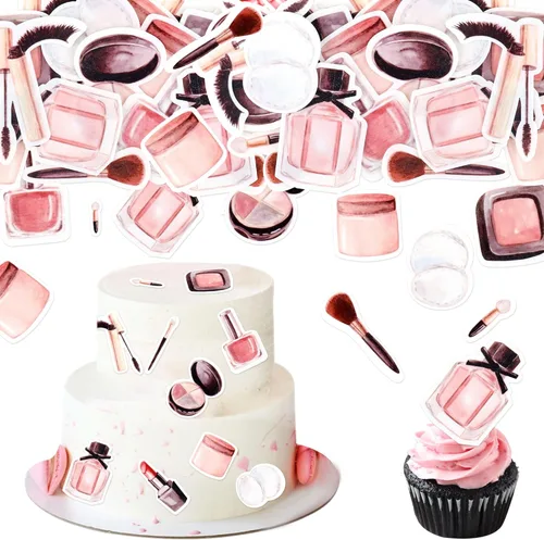 Miniatura 7 de Ercadio 4 piezas de resina para decoración de tartas, cosméticos 3D, lápiz labial, botella de perfume, para maquillaje, decoración de pasteles